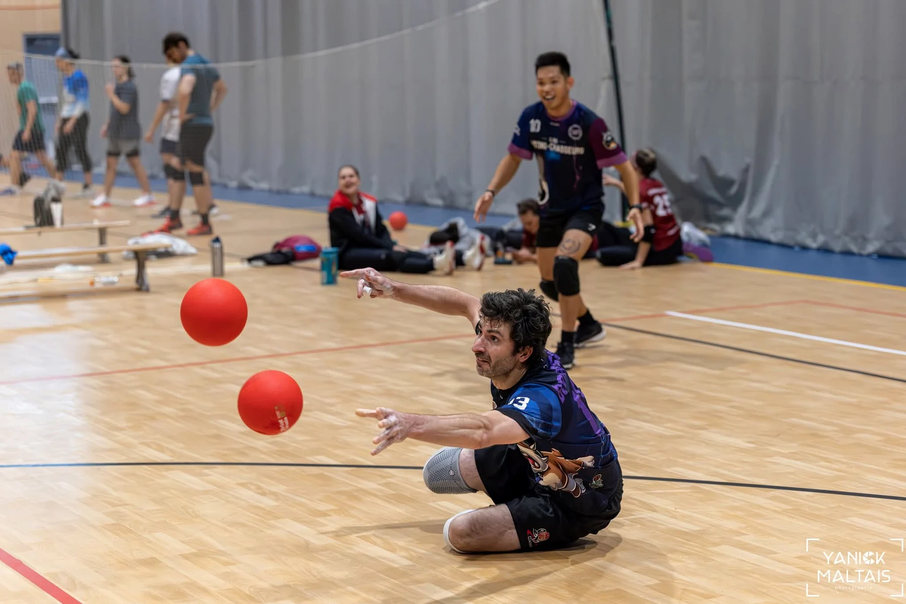 Joueur des Bulldodges en action pendant un tournoi